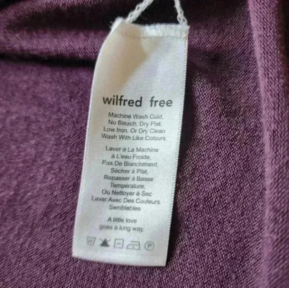 Aritzia Wilfred Free Gail Dress Long-sleeve V-neck Purple Normcore Women's S - Picture 6 of 12